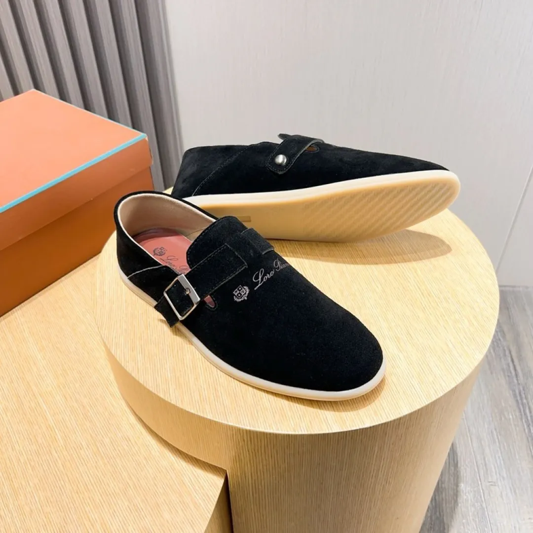Factory price 420💰[loro piana] 2025 new moccasins, popular casual sneakers for street men. The shoes are made of first-layer suede leather uppers with rubber soles. They are classic. The complex craftsmanship and meticulous structure make the shoes light and soft, allowing you to walk comfortably and freely. Perfect for summer wear. Yardage: 38-45.